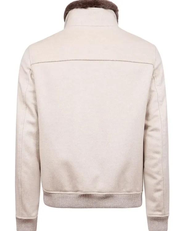 BOMBER IN CASHMERE CON COLLO IN LAPIN | Eddy Monetti Best