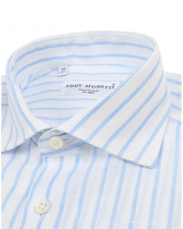 CAMICIA RIGATA IN LINO | Eddy Monetti Discount