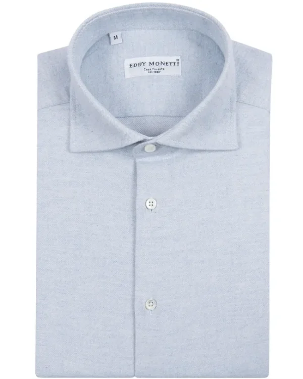 CAMICIA TINTA UNITA IN FLANELLA | Eddy Monetti Fashion