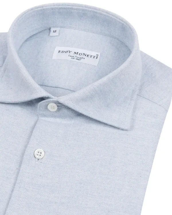 CAMICIA TINTA UNITA IN FLANELLA | Eddy Monetti Fashion