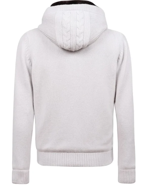 FELPA IN CASHMERE CON CAPPUCCIO IN LAPIN | Eddy Monetti Hot