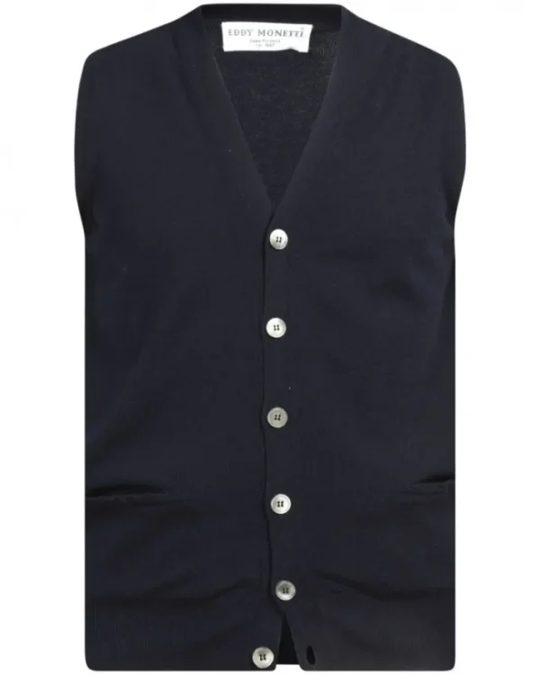 GILET IN CACHEMIRE - BLU | Eddy Monetti Online