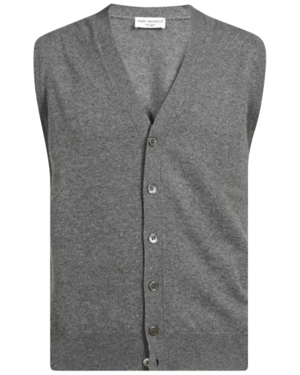 GILET IN CACHEMIRE - GRIGIO | Eddy Monetti New