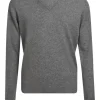 SCOLLO A V IN CACHEMIRE - GRIGIO | Eddy Monetti Clearance